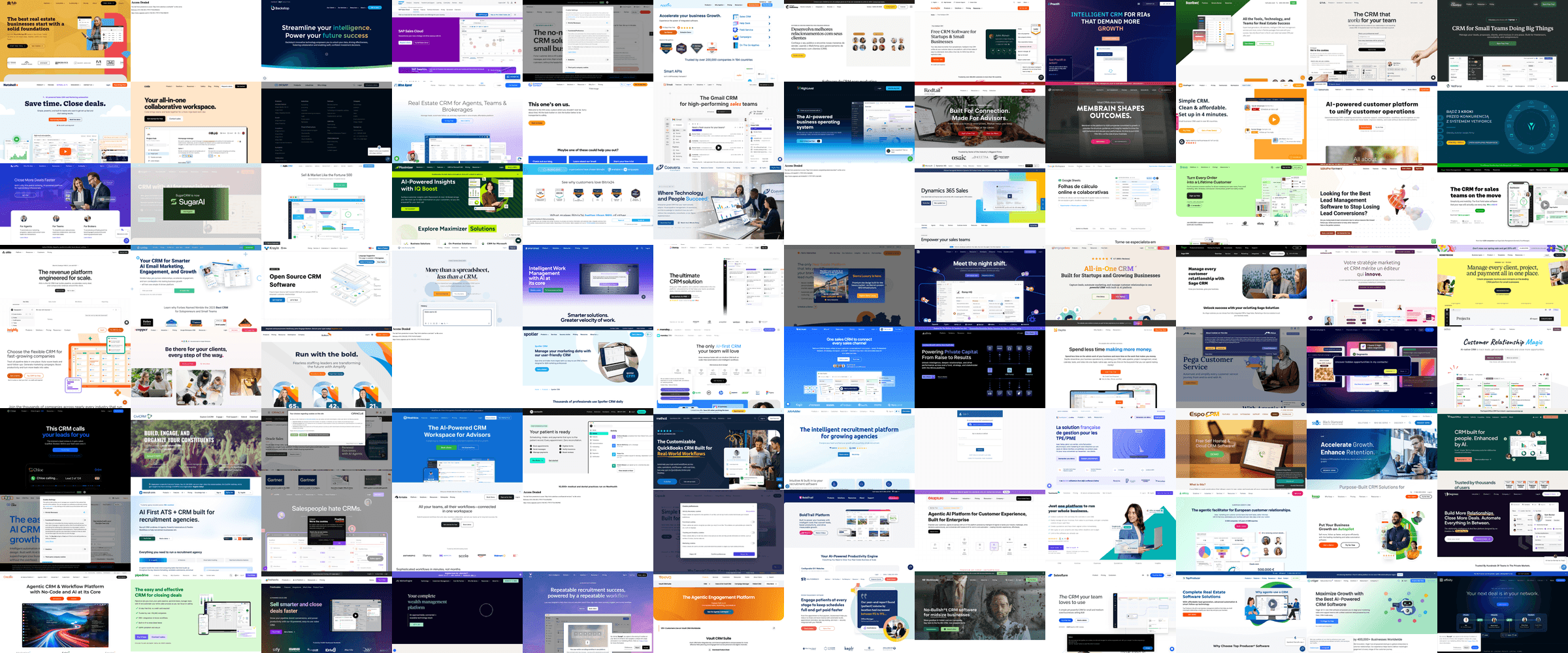 Collage of 96 CRM homepage screenshots covered in this article